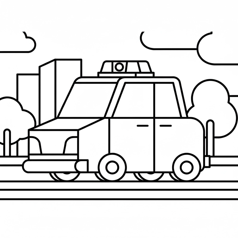 Tô màu xe cảnh sát phát triển tư duy màu