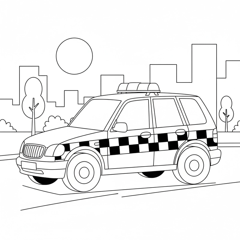 Tô màu xe cảnh sát phù hợp mọi lứa tuổi nhỏ