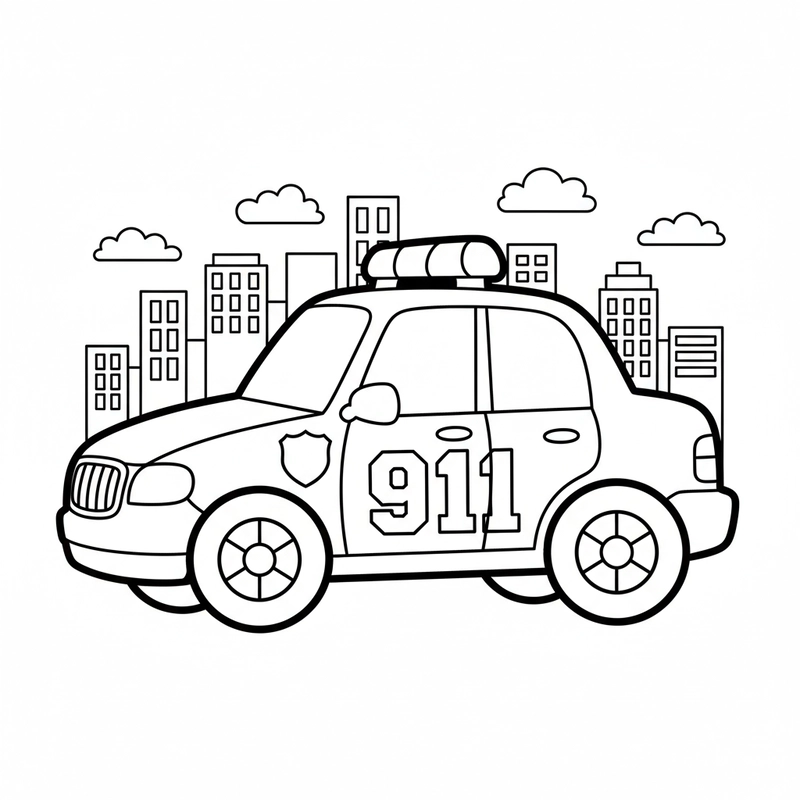 Tô màu xe cảnh sát siêu ngầu