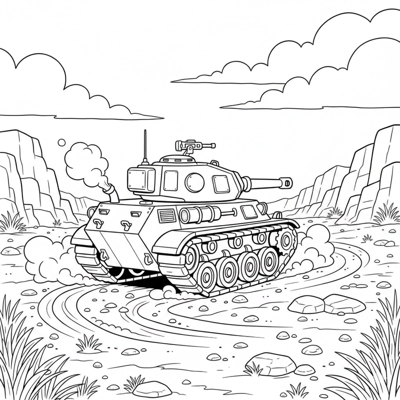 Tô màu xe tăng quái vật cho bé trai