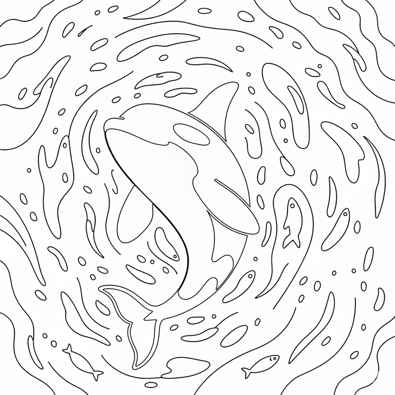 Trang tô màu cá voi sát thủ đẹp