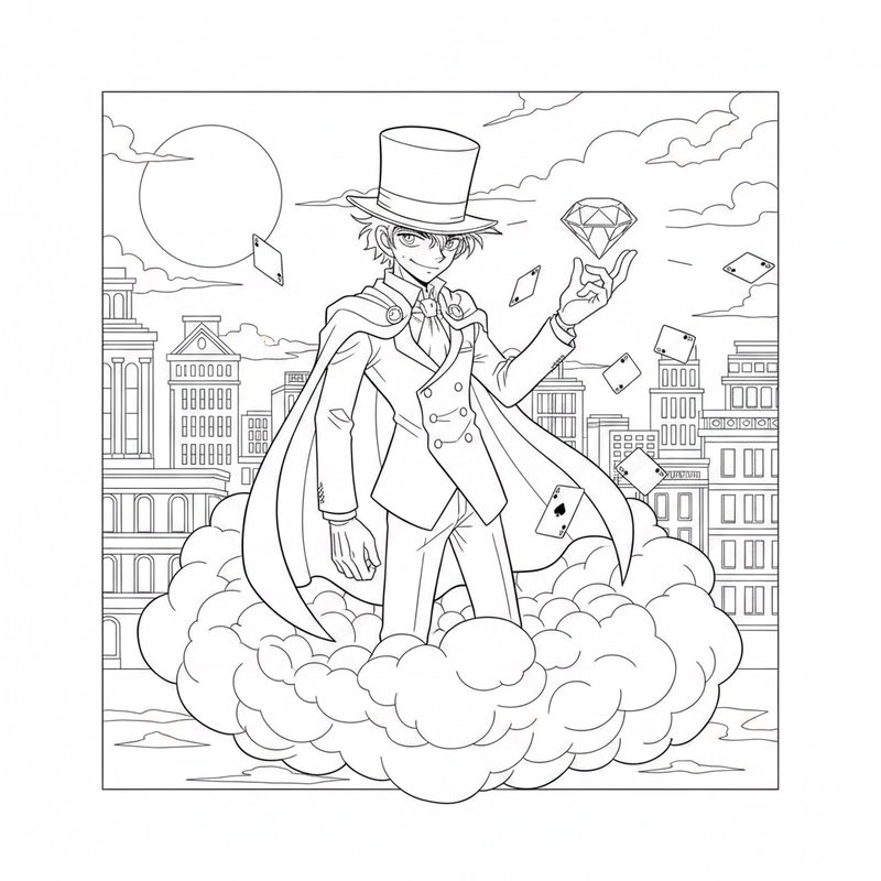 Tranh Kaito Kid cute cho trẻ