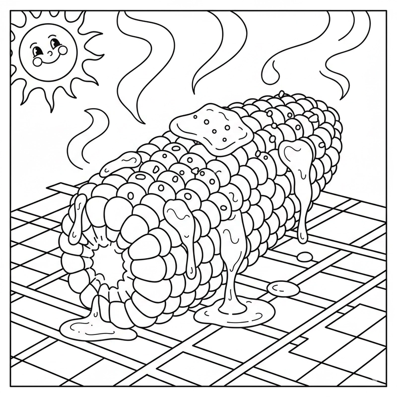 Tranh bắp ngô dễ tô dành cho trẻ mầm non