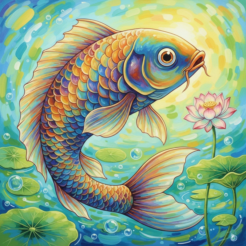 Tranh cá chép hoa sen thẩm mỹ