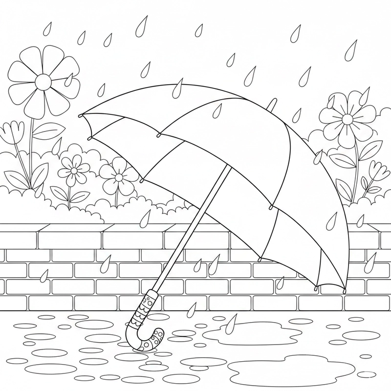 Tranh cái ô đơn giản dành cho bé