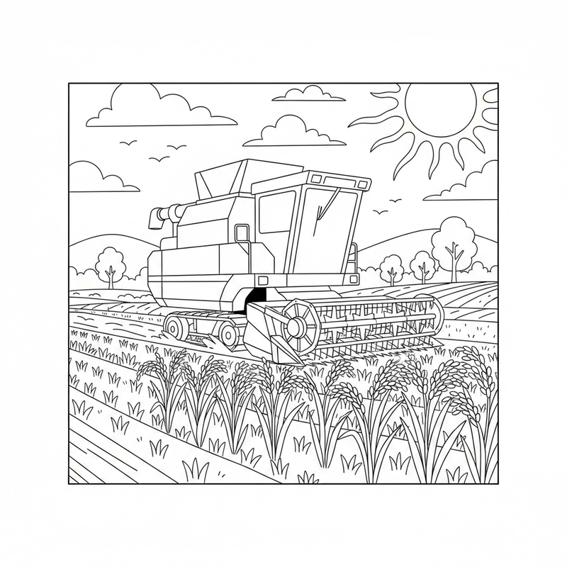 Tranh cây lúa tô màu đẹp cho hoạt động học tập