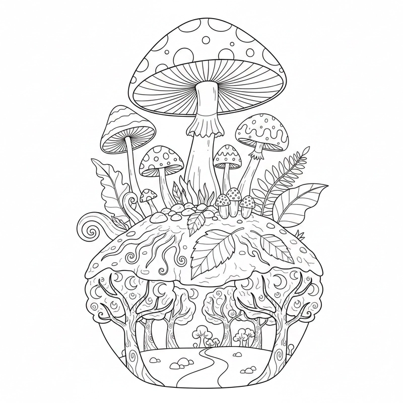 Tranh cây nấm đẹp tạo hứng thú học tập