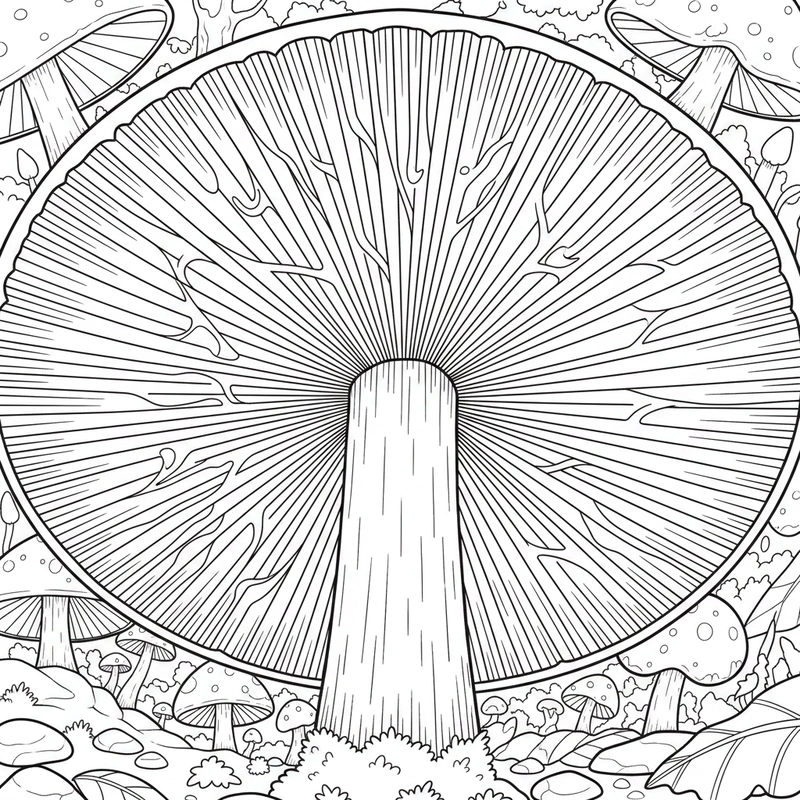 Tranh cây nấm đơn giản bé dễ tô