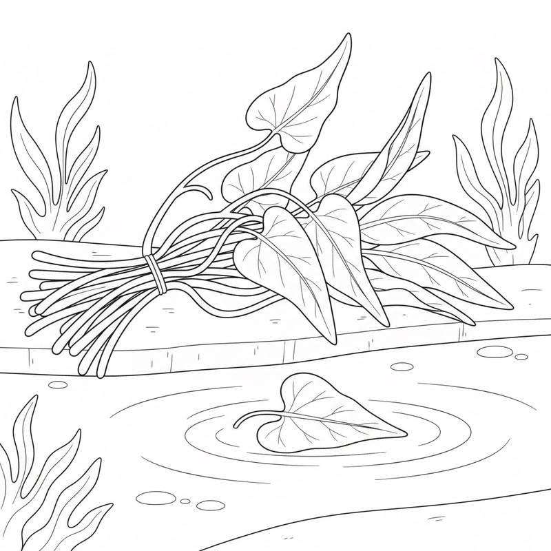 Tranh cây rau muống dành cho lứa tuổi nhỏ