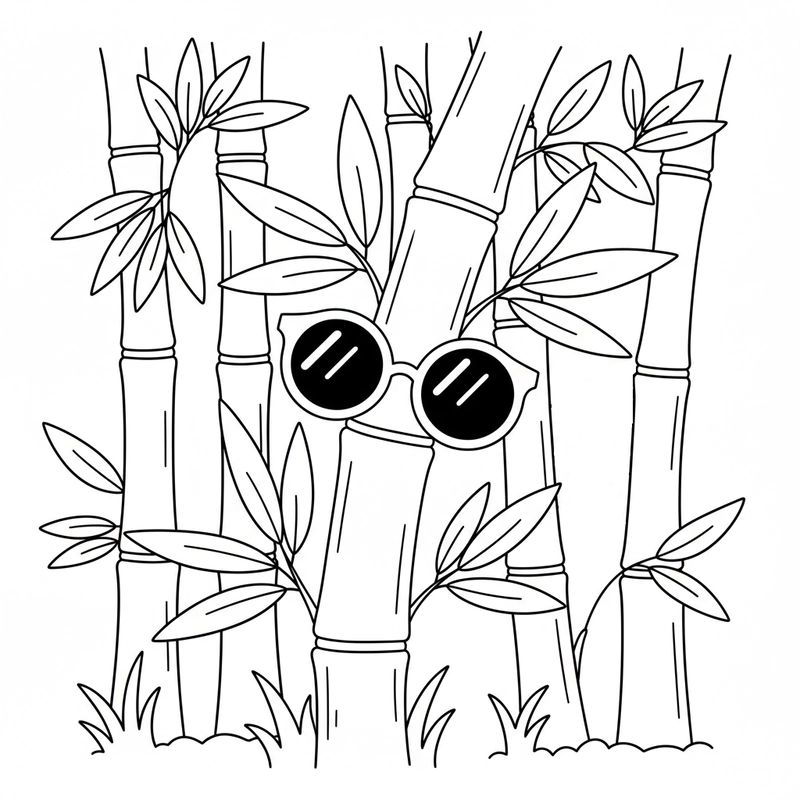 Tranh cây tre đơn giản phù hợp bé nhỏ