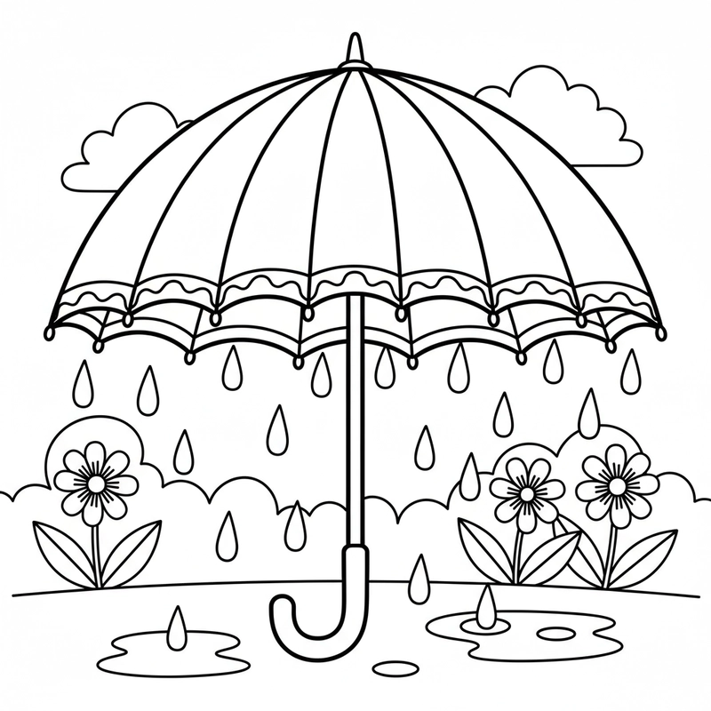 Tranh chiếc ô phù hợp bé mầm non