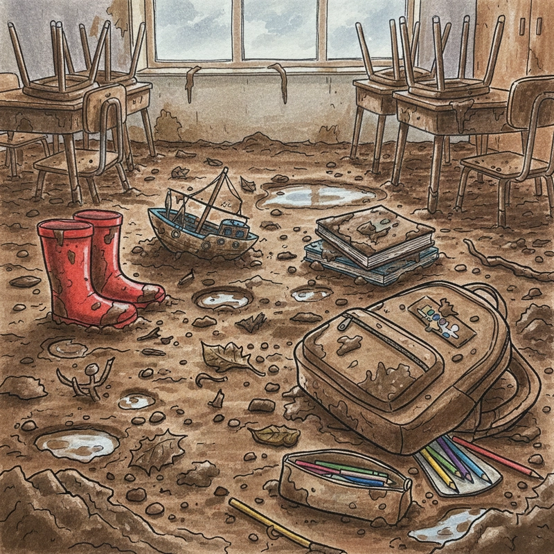 Tranh chủ đề phòng chống thiên tai lũ lụt