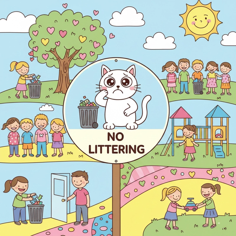 Tranh chủ đề văn minh nơi công cộng rõ thông điệp