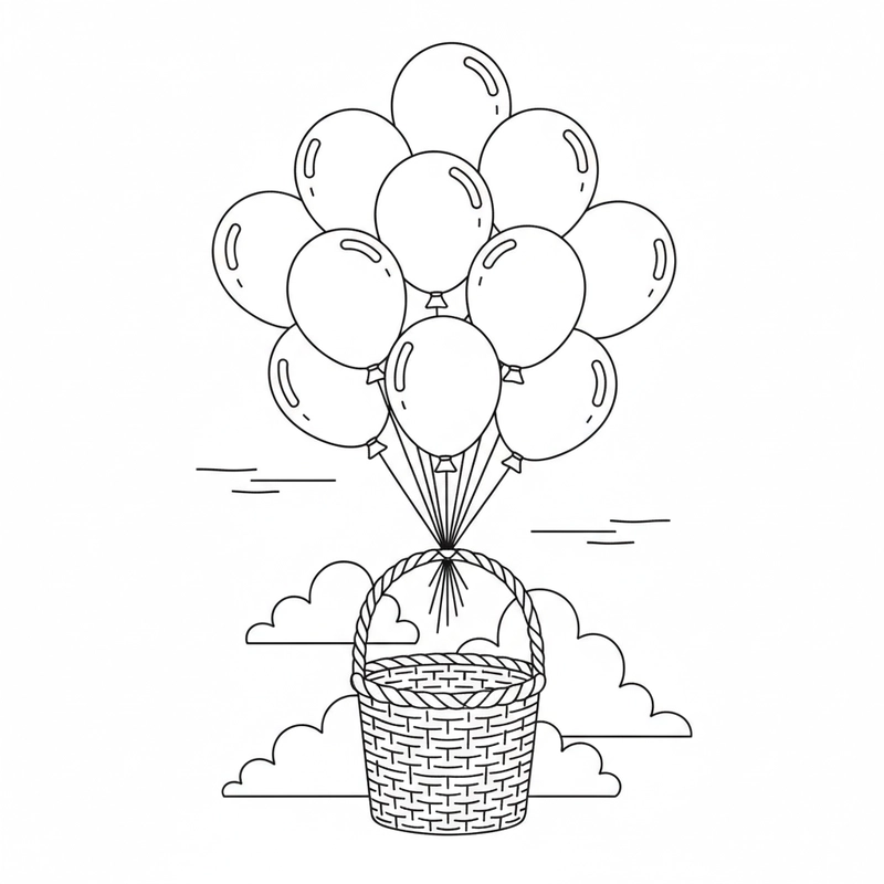 Tranh chùm bóng bay đẹp để bé sáng tạo