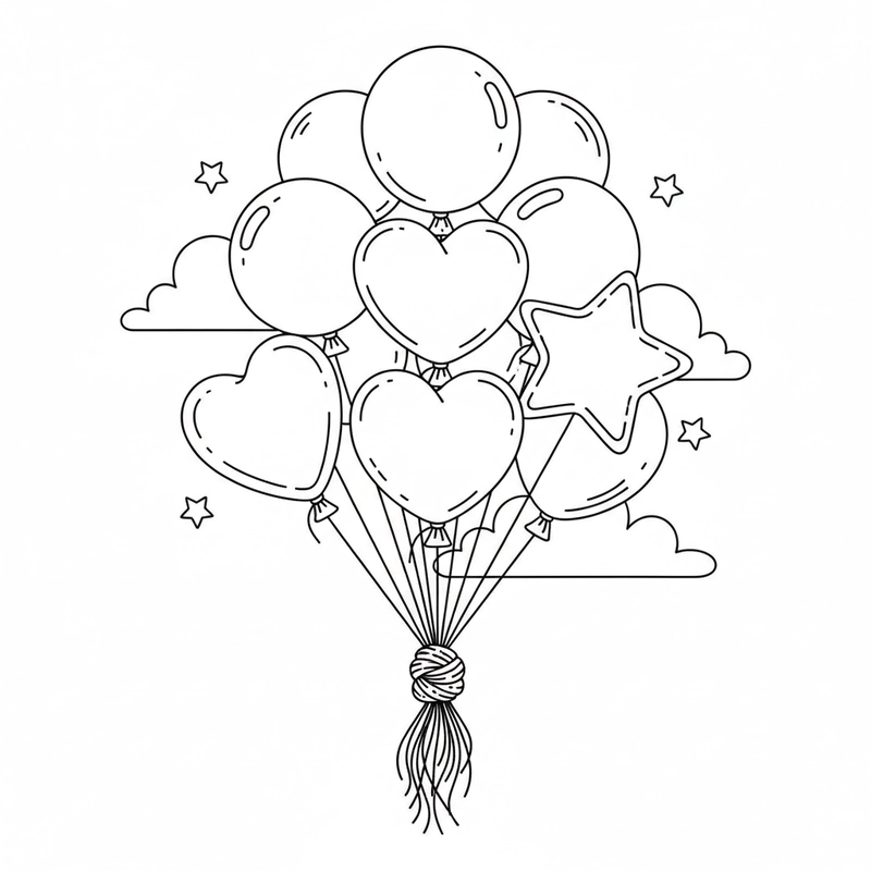 Tranh chùm bóng bay nhẹ nhàng dành cho bé