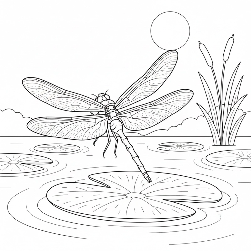 Tranh chuồn chuồn đáng yêu cho bé sáng tạo