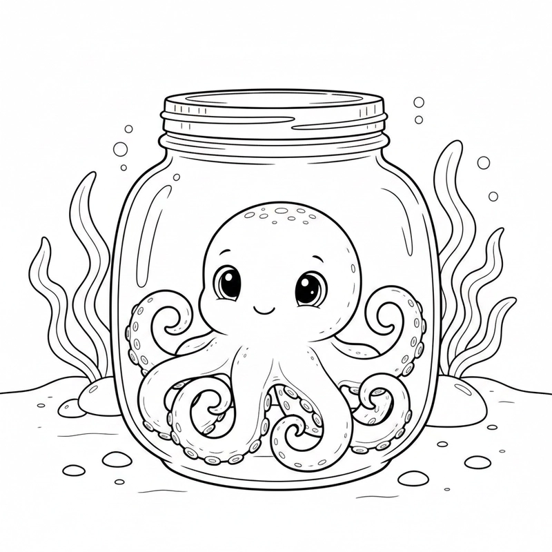 Tranh con bạch tuộc tạo hứng thú cho bé