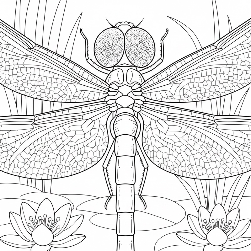 Tranh con chuồn chuồn nhẹ nhàng để tô