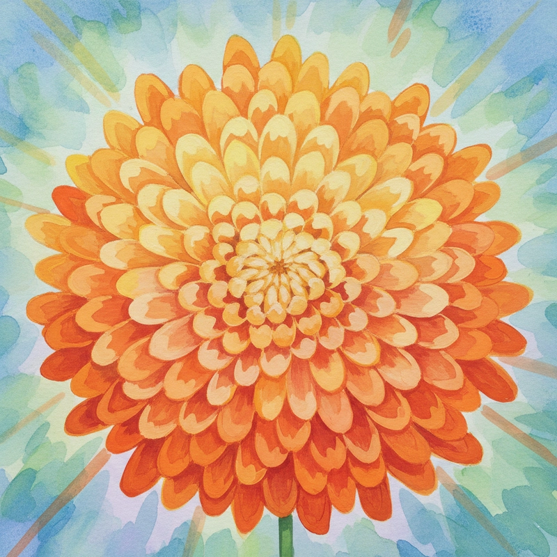 Tranh cúc đại đoá sắc vàng