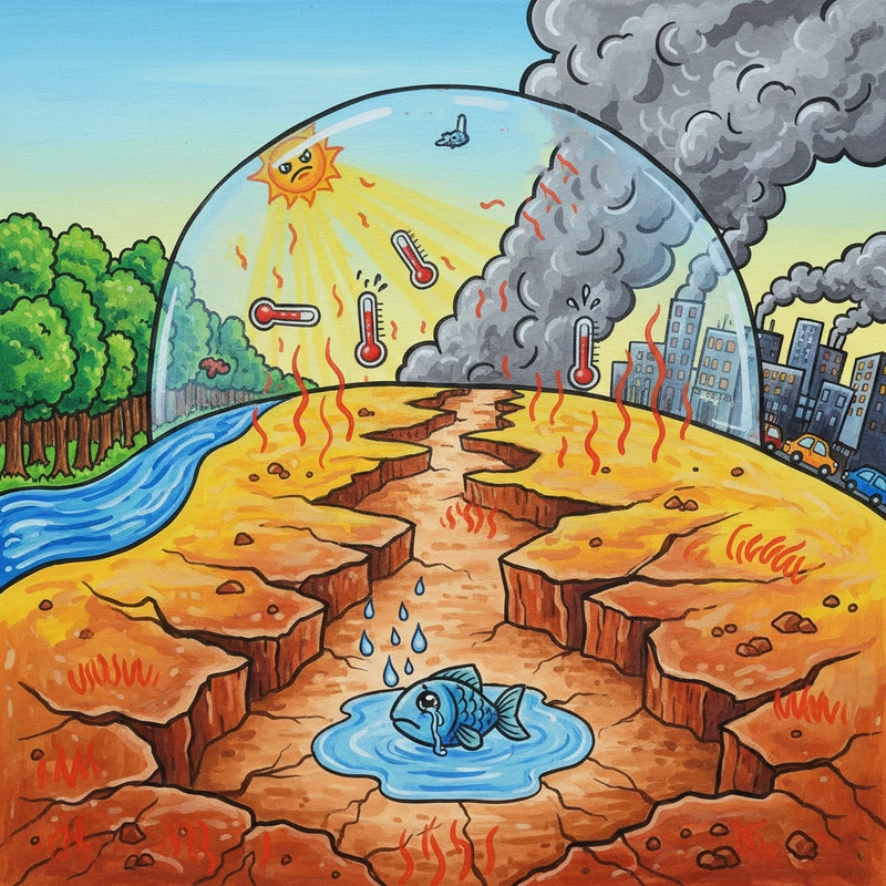 Tranh giảm thiểu hiệu ứng nhà kính sáng tạo.