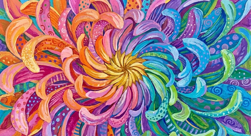 Tranh hoa cúc đại đoá truyền thống