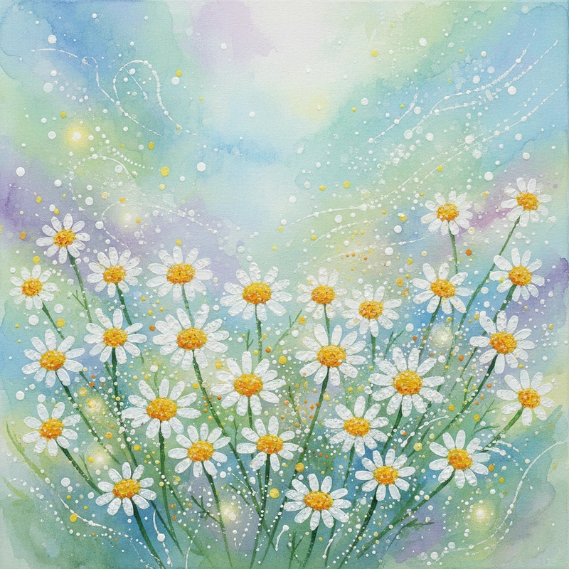 Tranh hoa cúc họa mi tinh khôi