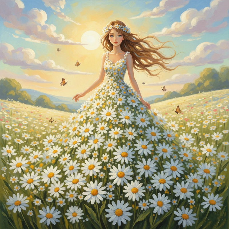 Tranh hoa cúc trắng nghệ thuật