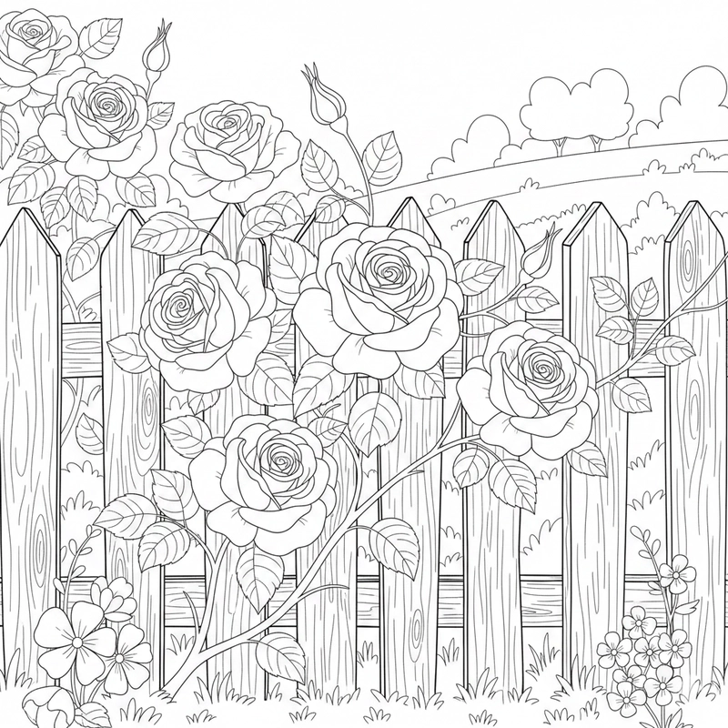 Tranh hoa hồng cho bé mầm non