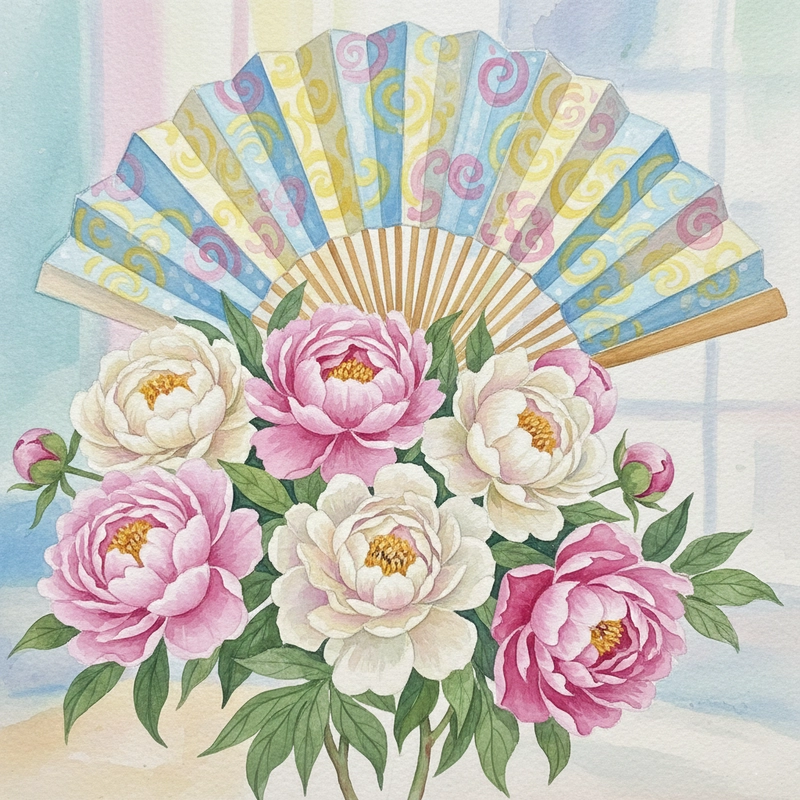 Tranh hoa mẫu đơn tinh tế