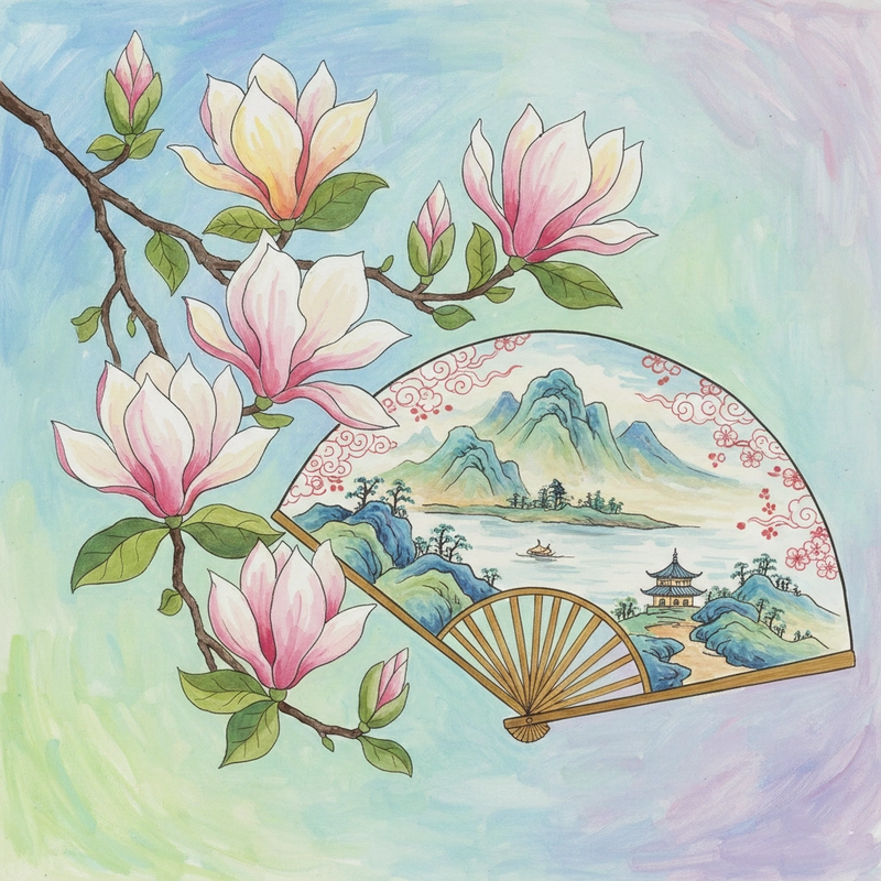 Tranh hoa mộc lan giàu cảm xúc