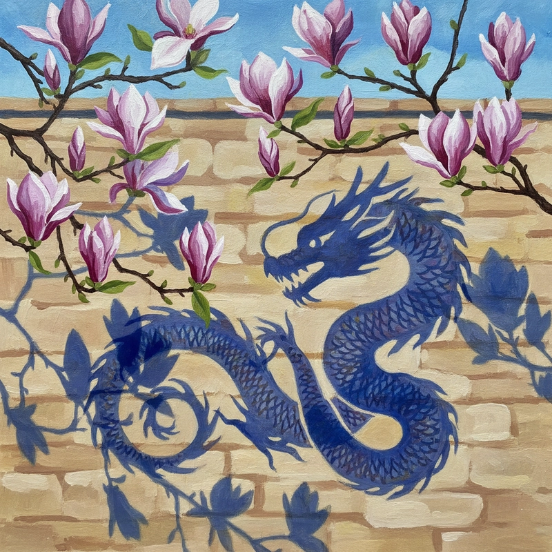 Tranh hoa mộc lan nghệ thuật