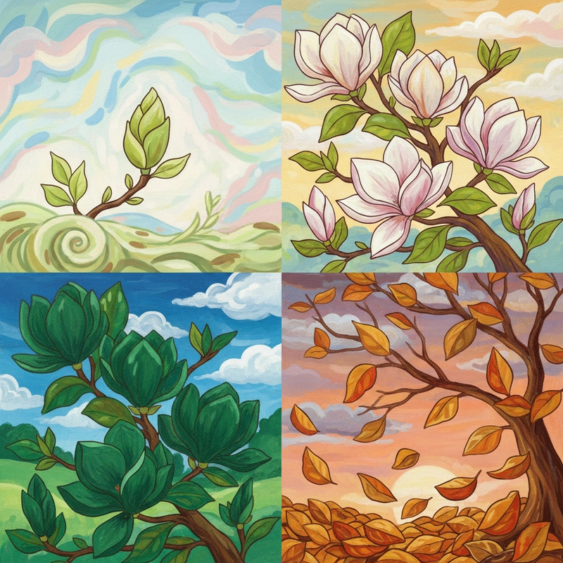 Tranh hoa mộc lan thiên nhiên