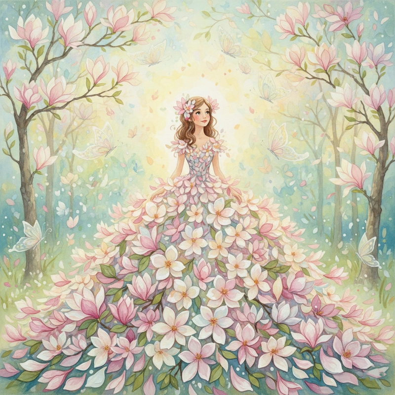 Tranh hoa mộc lan trang trí