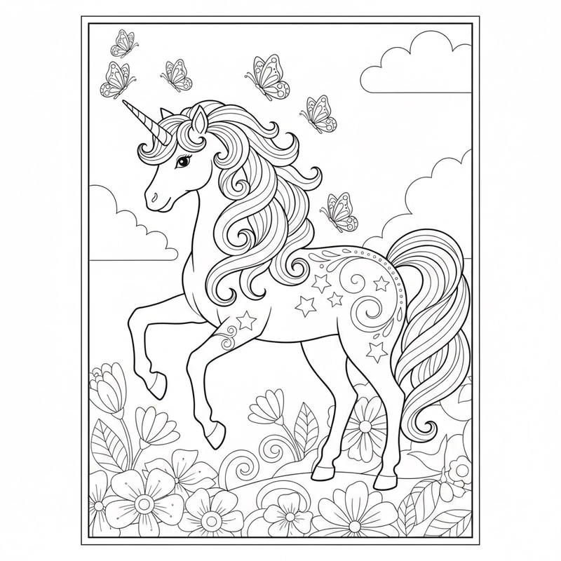 Tranh kỳ lân cho bé mầm non