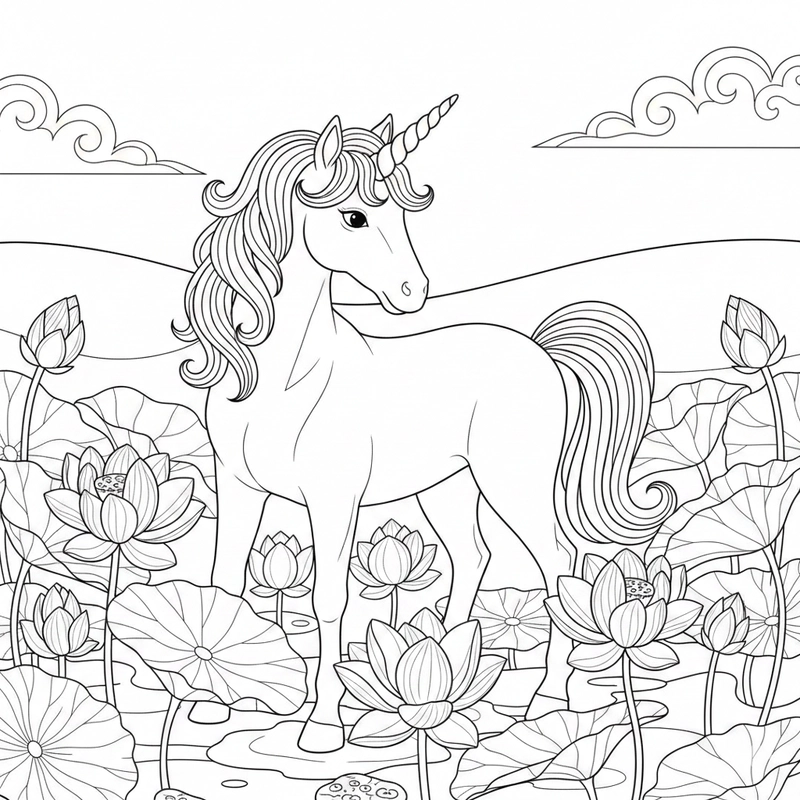 Tranh kỳ lân dễ thương cho trẻ