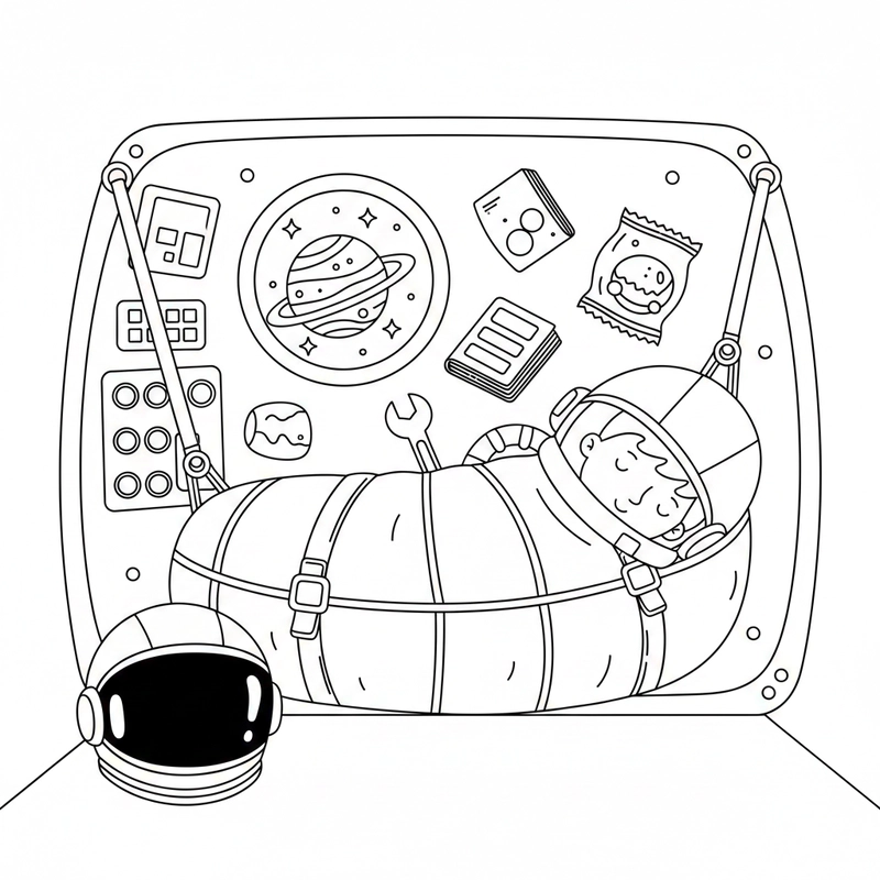 Tranh phi hành gia cute phong cách hoạt hình