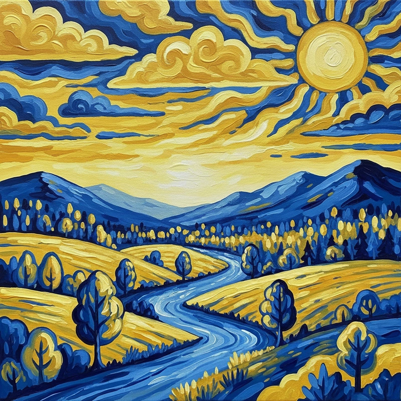 Tranh phong cảnh đơn giản lớp 5 sáng tạo