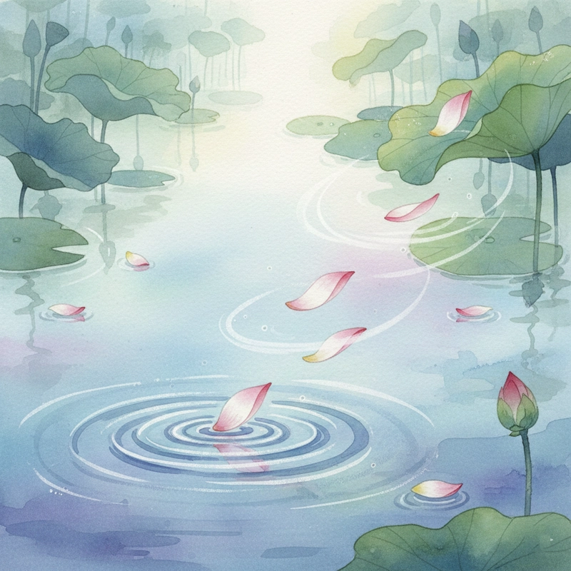 Tranh phong cảnh hoa sen yên bình