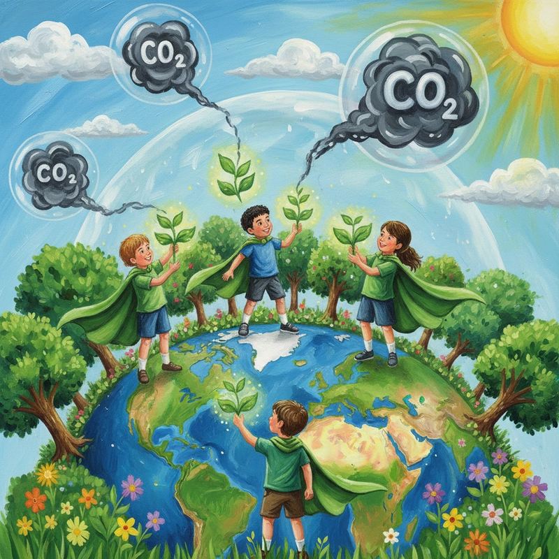 Tranh phòng chống hiệu ứng nhà kính cho học sinh.