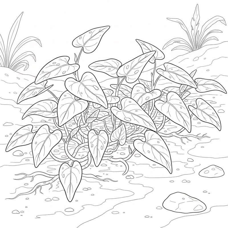 Tranh rau muống giúp bé rèn nét