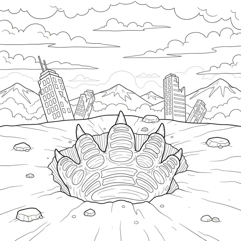 Tranh tô màu Godzilla giúp bé rèn sự tập trung