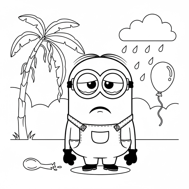 Tranh tô màu Minion cute cho bé yêu thích