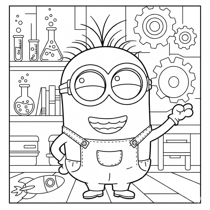 Tranh tô màu Minion cute phù hợp bé mầm non