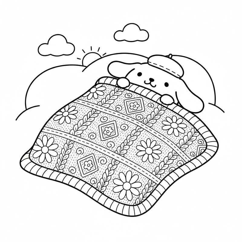 Tranh tô màu Pompompurin bé yêu thích