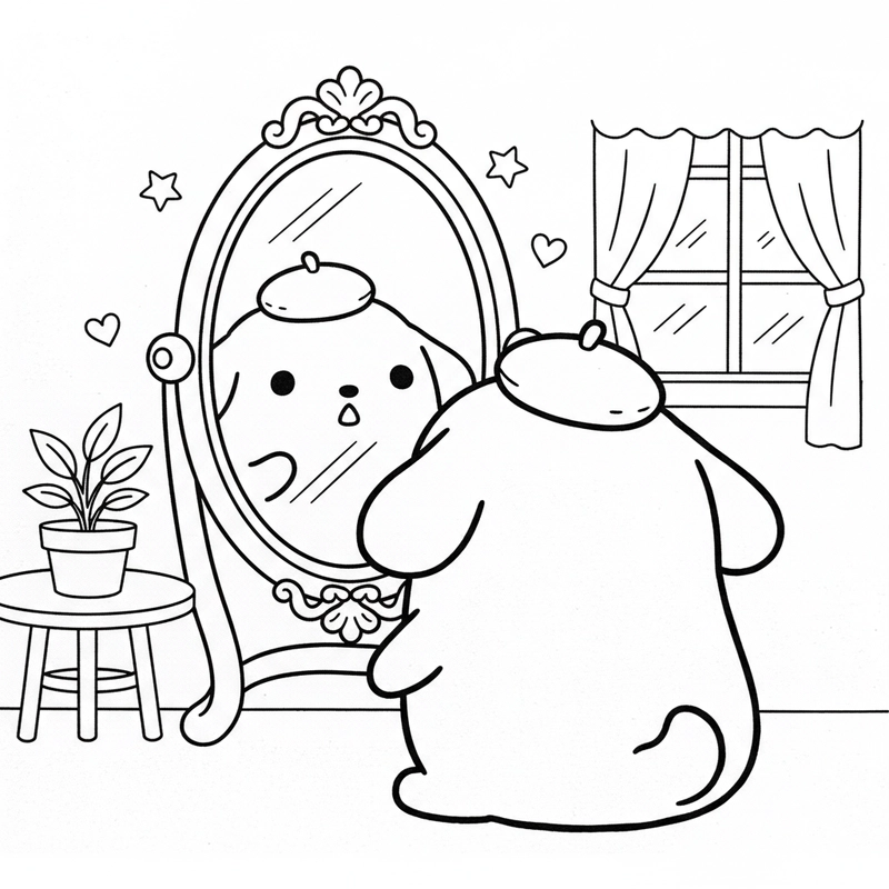 Tranh tô màu Pompompurin cute nhiều mẫu