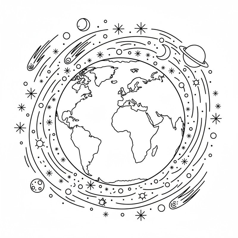 Tranh tô màu Trái Đất dùng cho sinh hoạt tại nhà