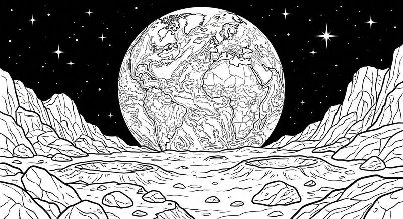 Tranh tô màu Trái Đất tạo không gian sáng tạo
