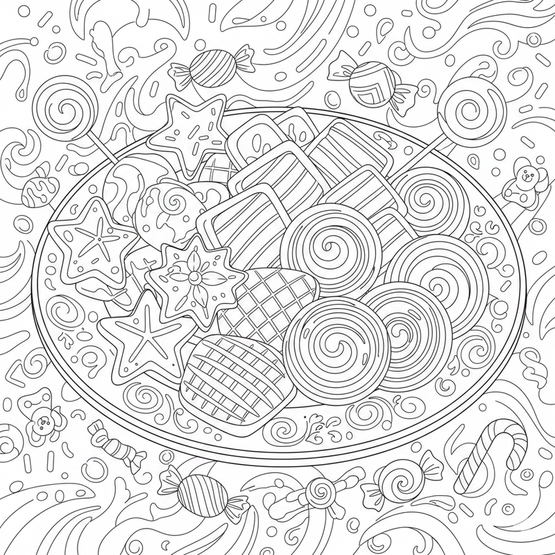 Tranh tô màu bánh kẹo cute giúp bé hứng thú hơn