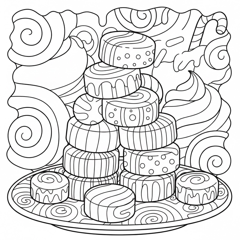 Tranh tô màu bánh kẹo cute nhiều mẫu đẹp