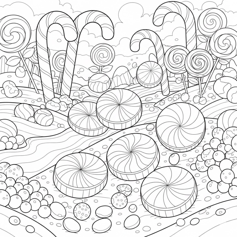 Tranh tô màu bánh kẹo dễ tải và in